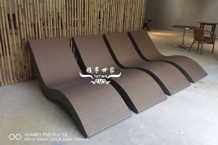 户外藤编躺椅YT-191BC-2 应用效果展示