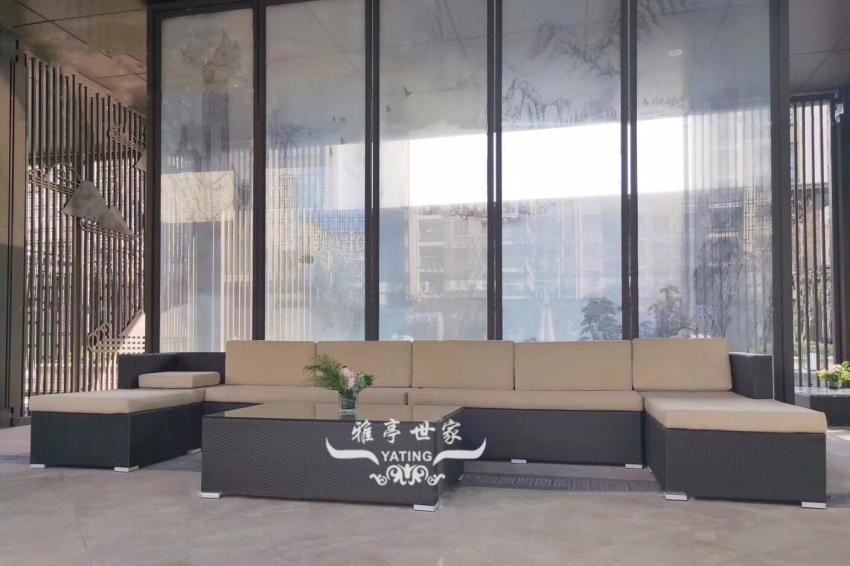 户外藤编沙发组合YT-104 应用效果展示