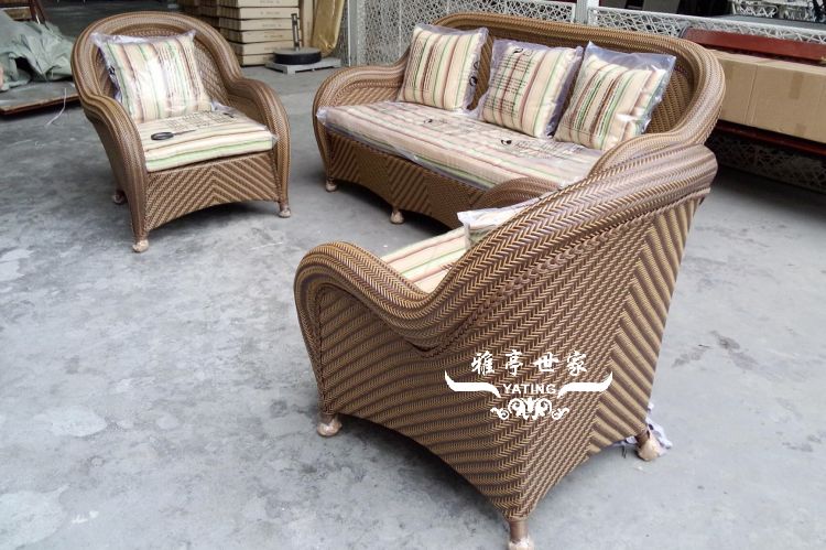 藤制沙发组合套装YT-1143 应用效果展示